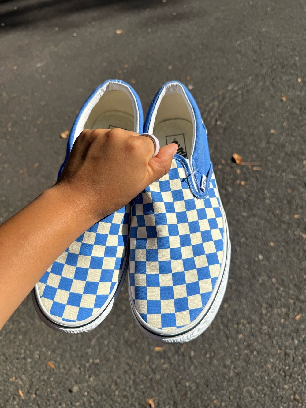 Vans Slip-On Checkerboard Sneakers - Blue/White